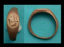 Ring, Medieval, Men's, Sword and Arm, c. 9th-13th Century